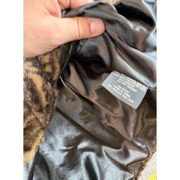 VTG Regent Park Leopard Cheetah Faux Fur Coat Womens Large Animal Print Winter - Picture 4 of 8